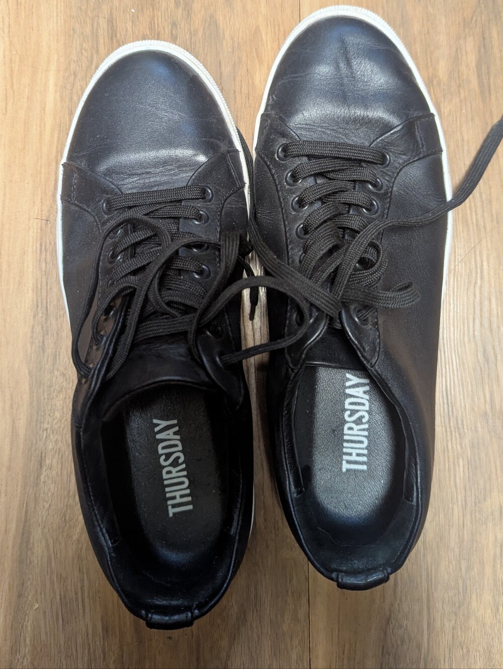 Thursday Boot Company Black & White Leather Low Top Sneakers